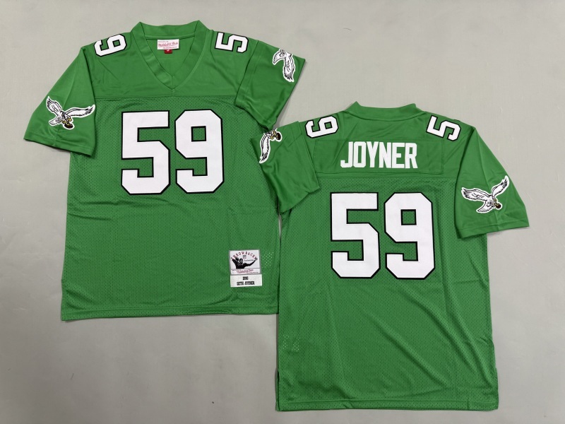 Men 2025 Philadelphia Eagles #59 Joyner green Throwback Limited NFL Jersey style 002